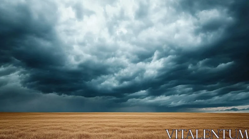 AI ART Stormy Sky Over Golden Wheat