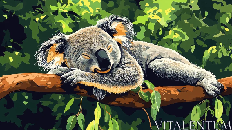 Serene Koala in the Wild AI Image