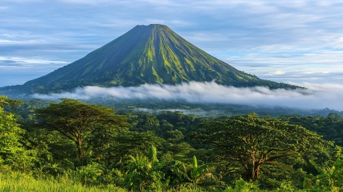 Lush Green Mountain in Tropical Landscape