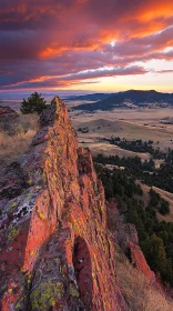 Sunset Over Vibrant Mountain Range