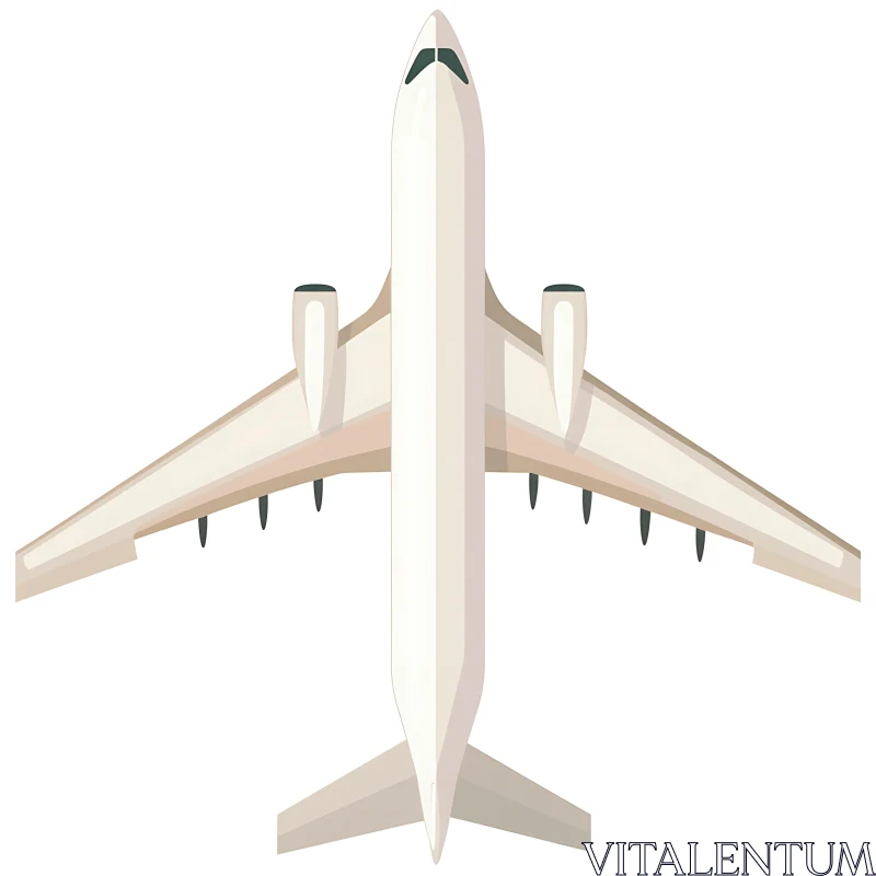 Sleek Airplane Illustration AI Image