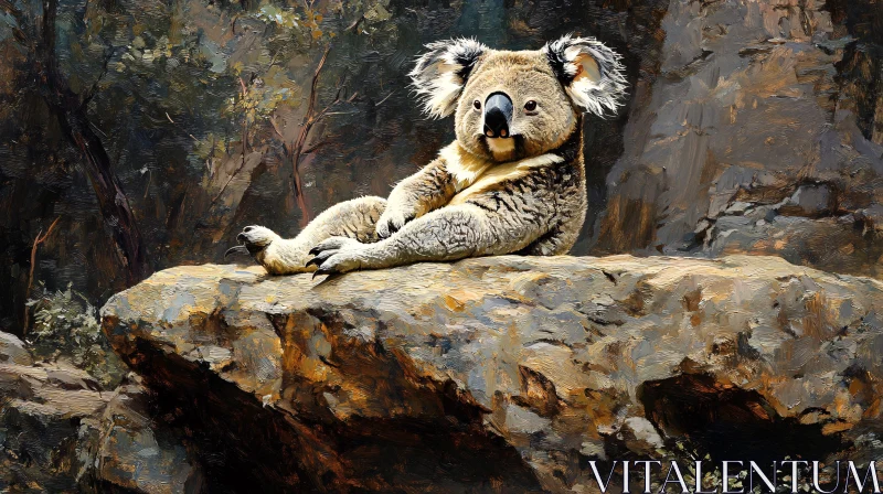 Peaceful Koala in its Natural Habitat AI Image