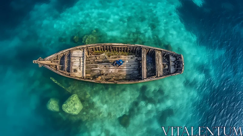 Eerie Aerial Snapshot of Old Shipwreck AI Image