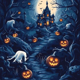 Spooky Halloween Night Scene