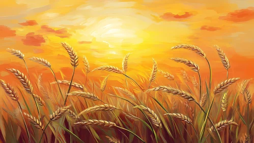 Sunset in a Wheat Field