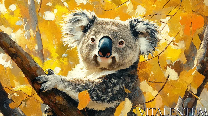 AI ART Koala in Autumn Colors