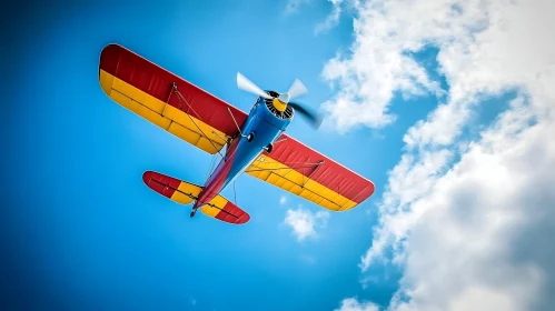 A Vivid Airplane Set Against a Bright Sky