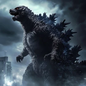 Colossal Creature Over City