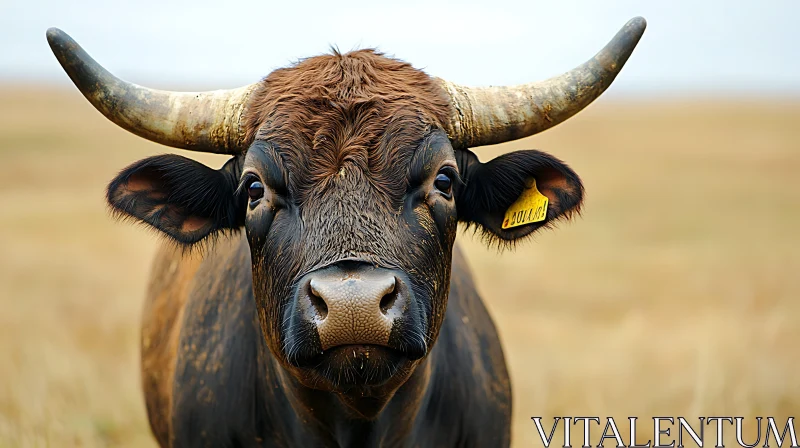AI ART Detailed Cow Portrait in a Field