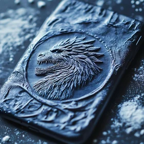 Mystical Dragon Relief in Winter Setting