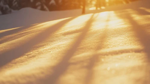 Golden Hour Shadows on Snow