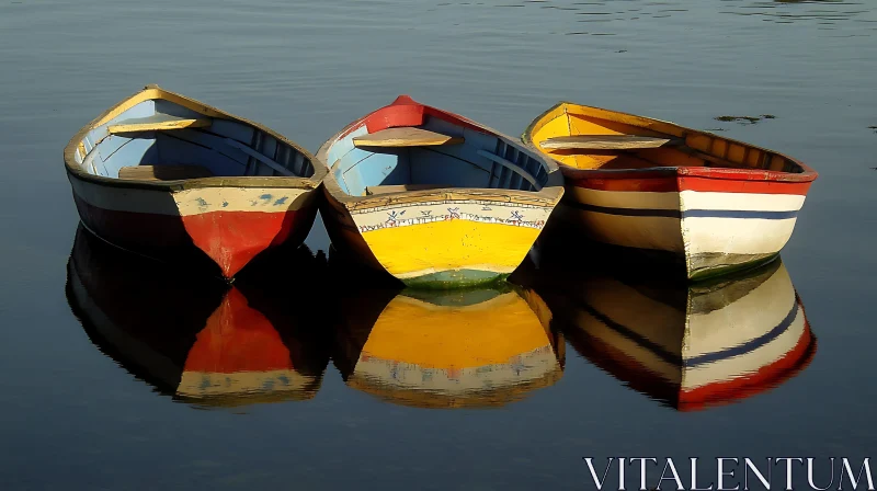 Serene Rowboats Floating AI Image