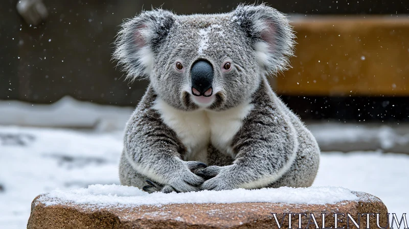 Koala in Winter Scene AI Image