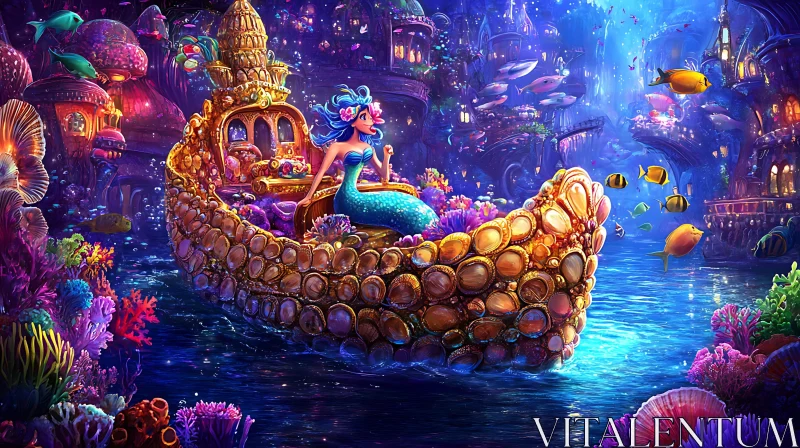 Magical Underwater Fantasy with Colorful Sea Life AI Image