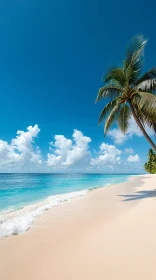 Pristine Beach with Clear Waters and Blue Sky