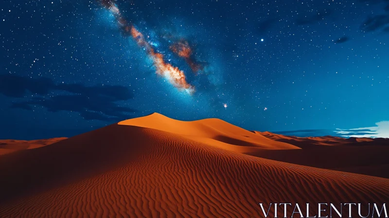 AI ART Desert Dunes Under the Milky Way at Night