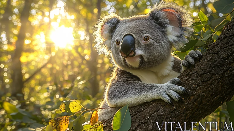 Koala in Nature's Embrace AI Image