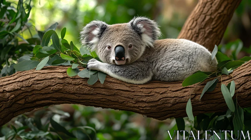 AI ART Koala on Tree Branch