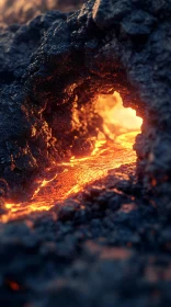 Molten Rock Illuminating the Night