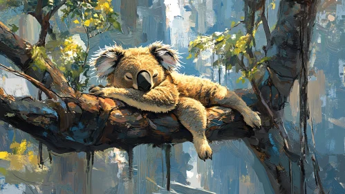 Koala Resting in a Serene Forest