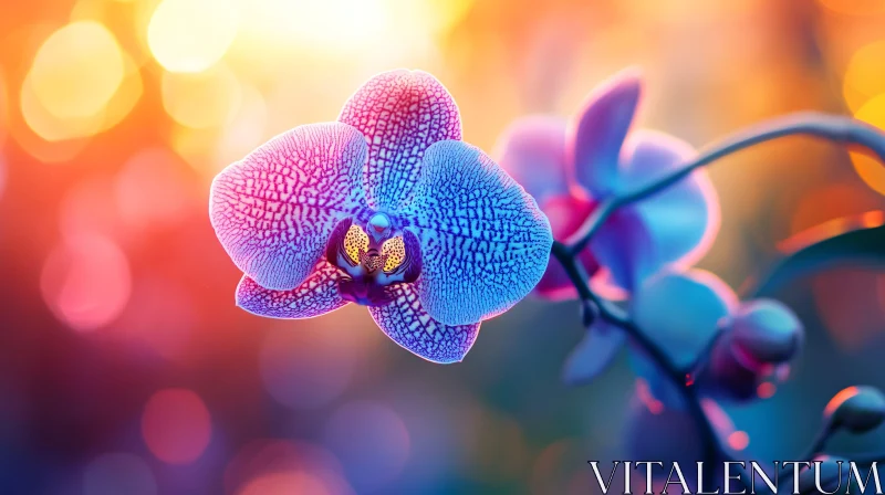 AI ART Beautiful Orchid Macro Photography