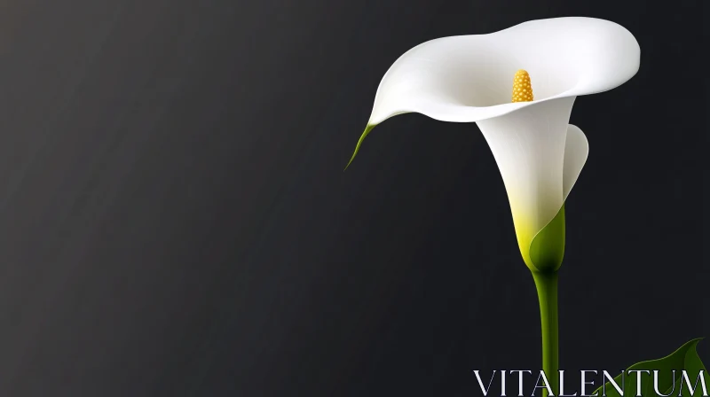 AI ART Graceful White Calla Lily in Detailed Close-Up