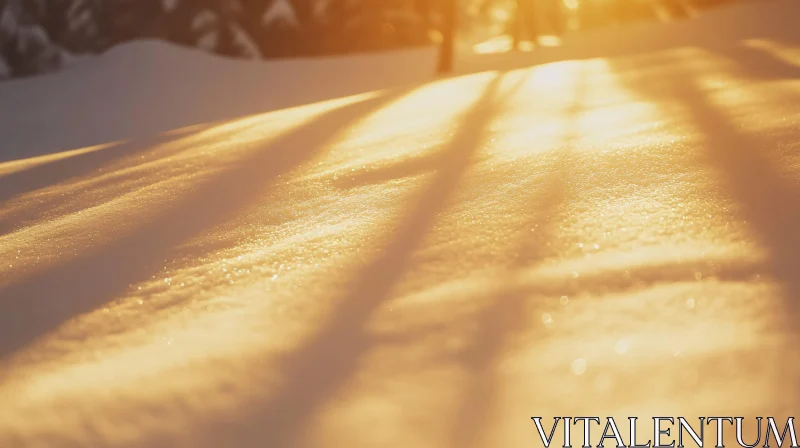 AI ART Golden Hour Shadows on Snow