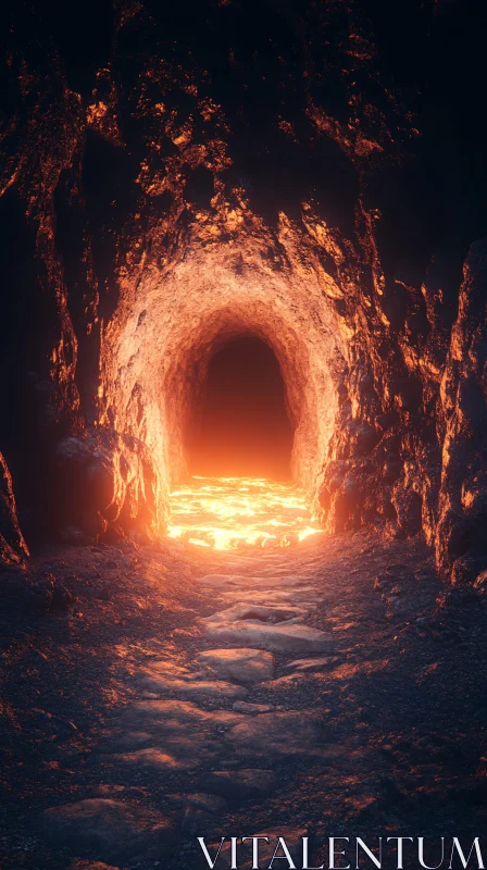 AI ART Enigmatic Lava Cave Entrance