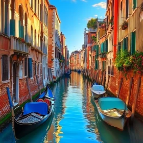 Picturesque Venice Waterway with Boats