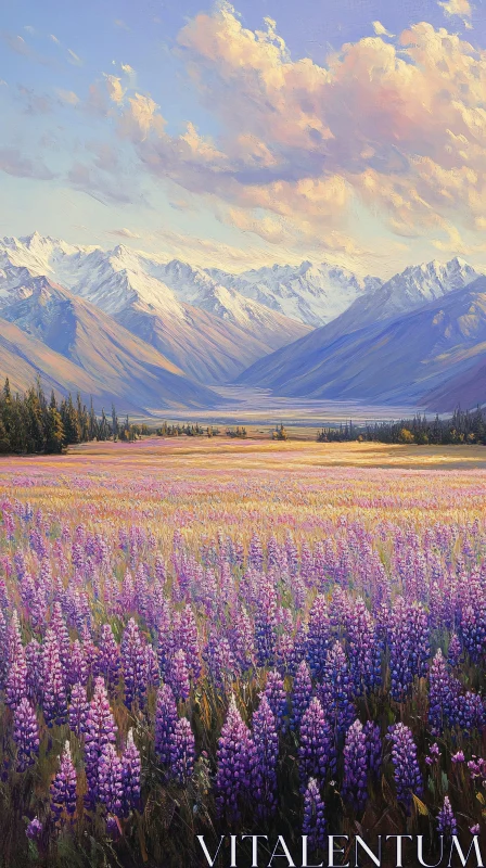 AI ART Lavender Field at Dusk