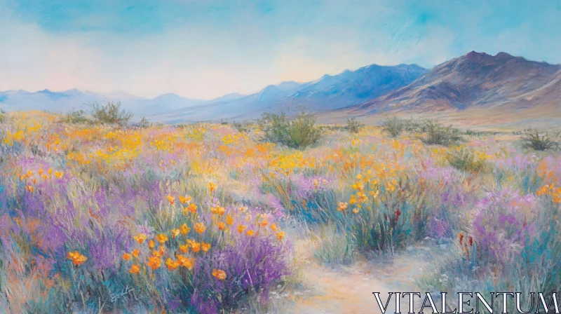 Vibrant Wildflower Landscape AI Image