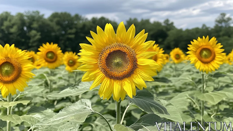 AI ART Sunny Field of Blooming Sunflowers