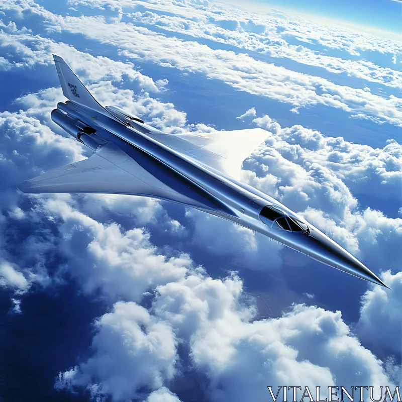 Aerodynamic Supersonic Aircraft in Sky AI Image