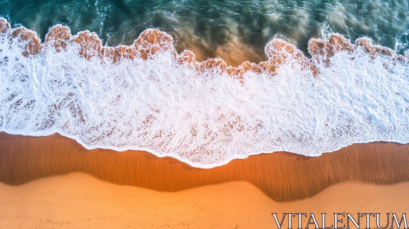 AI ART Aerial Beach and Waves: Nature's Borders