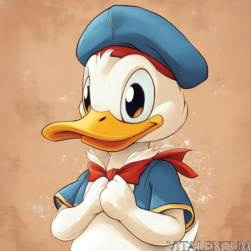 Sailor Duck Cartoon Character AI Image