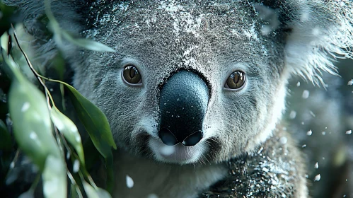 Koala in Winter Wonderland