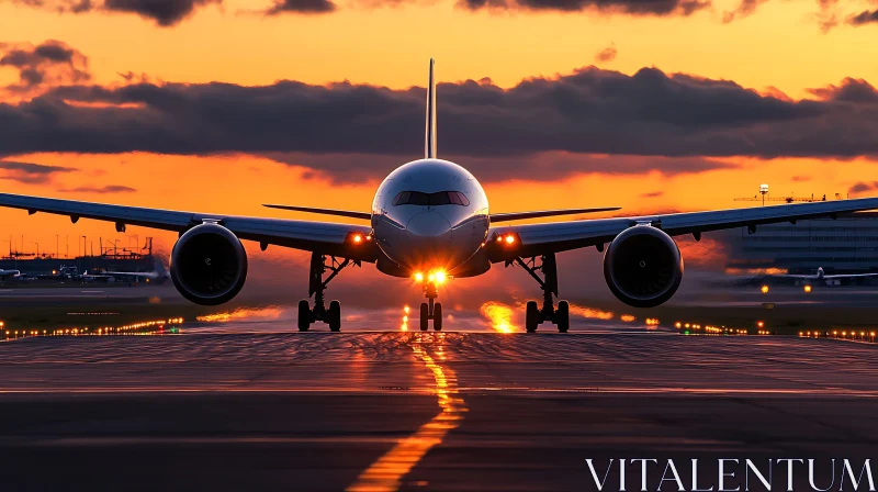 AI ART Aircraft at Dusk on Runway