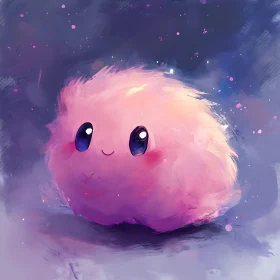 Sweet Smiling Pink Fluff Amidst Whimsical Colors