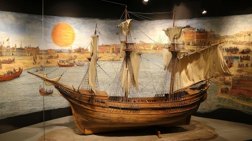 Detailed Maritime Model with Historical Backdrop