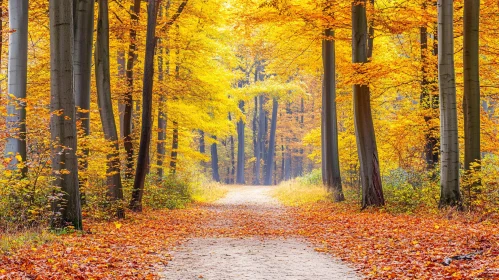 Serene Autumn Forest Pathway