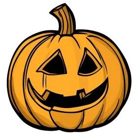 Festive Smiling Pumpkin Cartoon Illustration