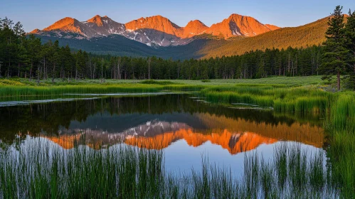 Mountain Reflections at Sunset