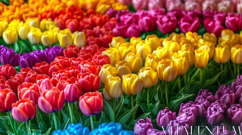 AI ART Bright and Colorful Tulips in Full Bloom