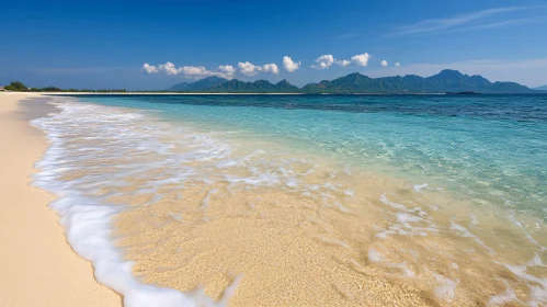 Tranquil Coastal Scene with Mountains