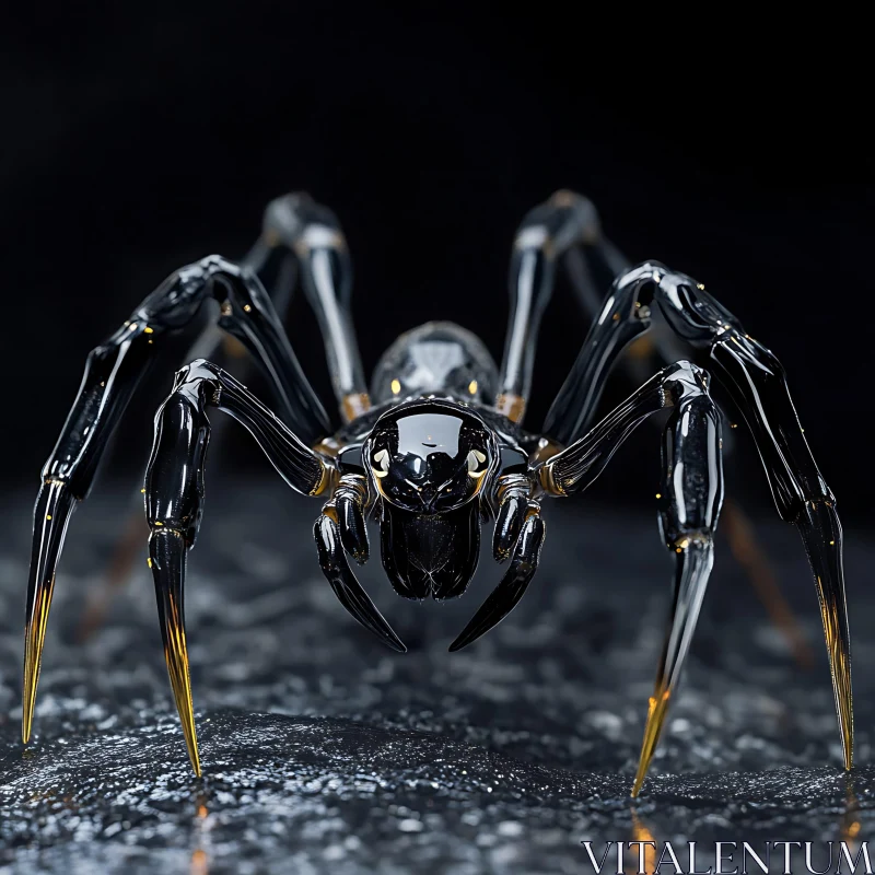 AI ART Shiny Glass Spider with Detailed Features