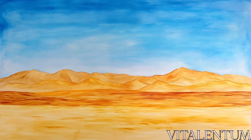 AI ART Golden Sand Dunes Under a Clear Sky