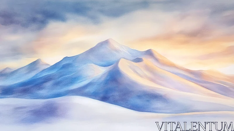 AI ART Ethereal Mountain Scenery with Soft Pastel Colors