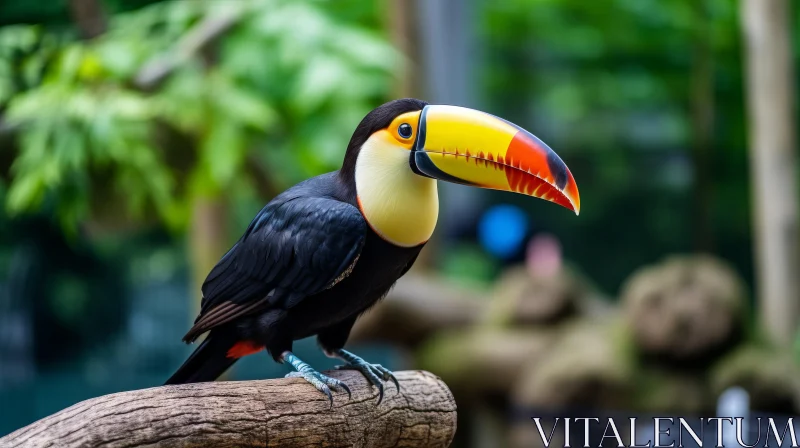 Toucan on Branch: A Display of Color and Expression AI Image