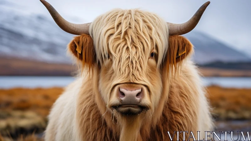 Highland Cow Portrait - A Critique on Consumer Culture AI Image