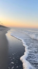 Peaceful Ocean Shoreline at Sunset